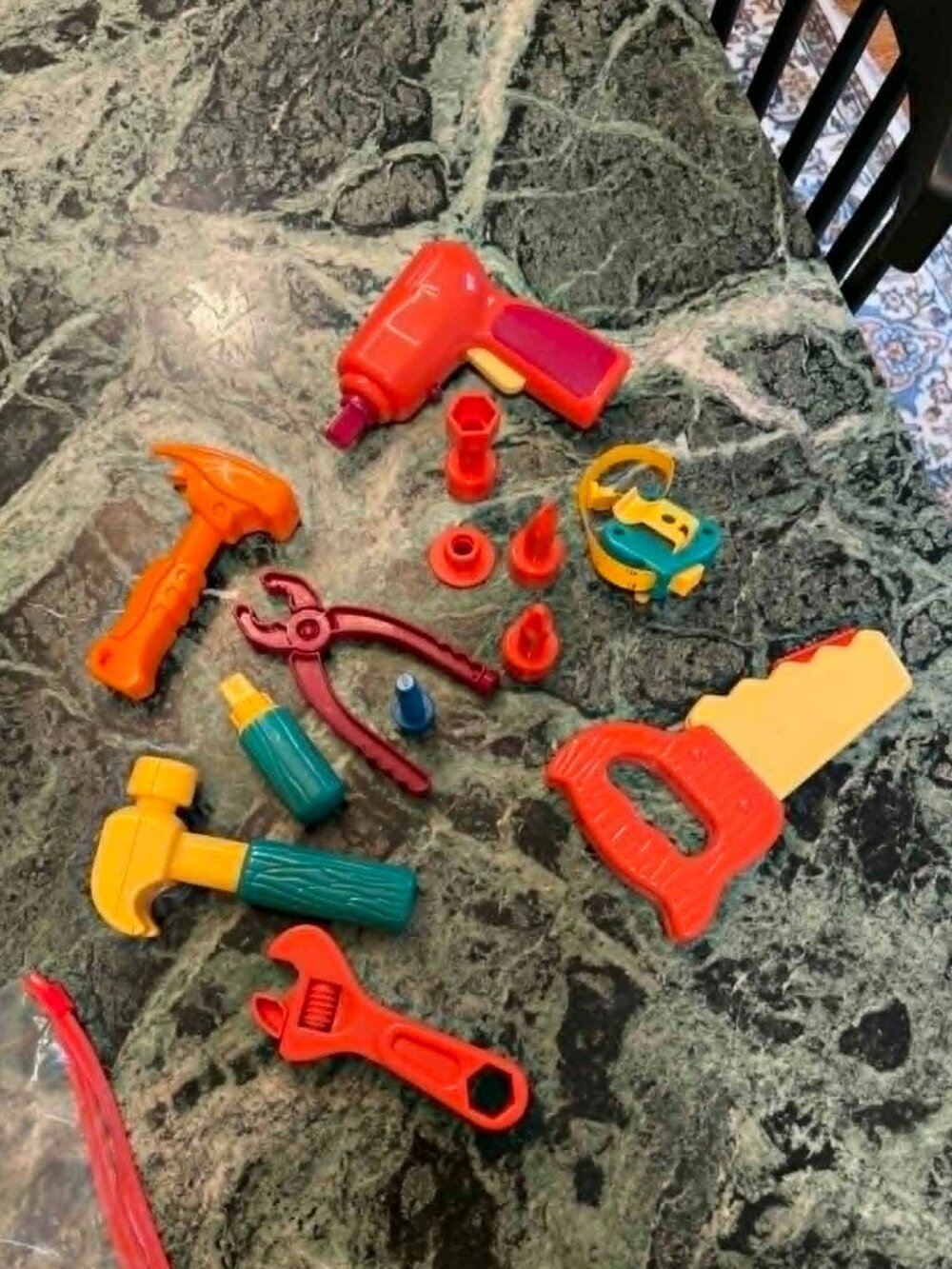 Working Toy Power Drill Tool Set Pretend Play Construction Tools Toddler